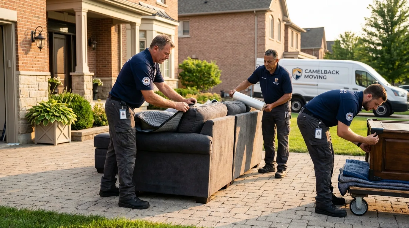 Large estate moving crew wrapping furniture in Alpaugh, CA